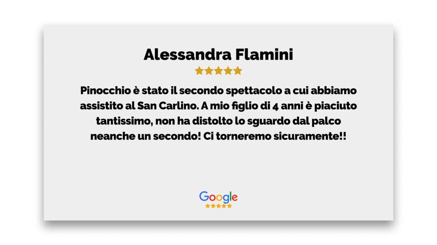 Recensione Alessandra Flamini Google San Carlino