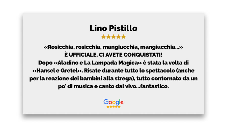 Recensione Lino Pistillo Google San Carlino
