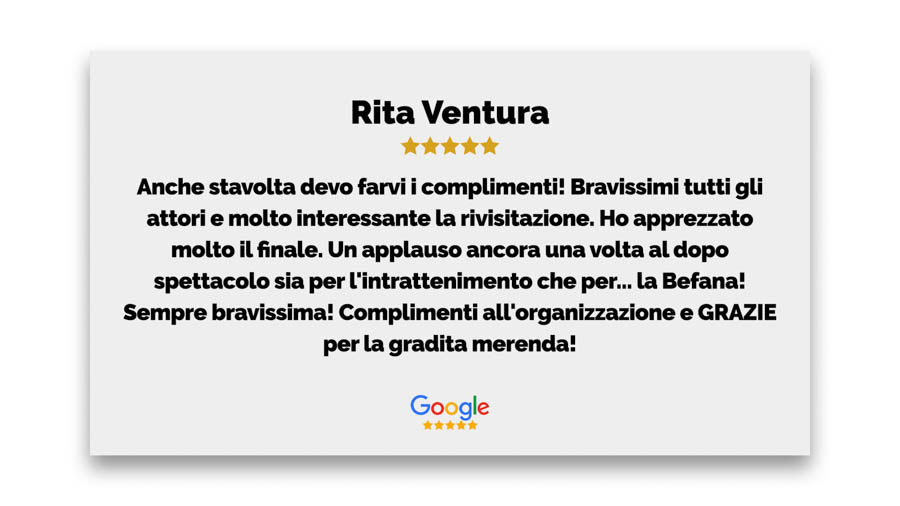 Recensione di un genitore per il Teatro San Carlino a Roma.