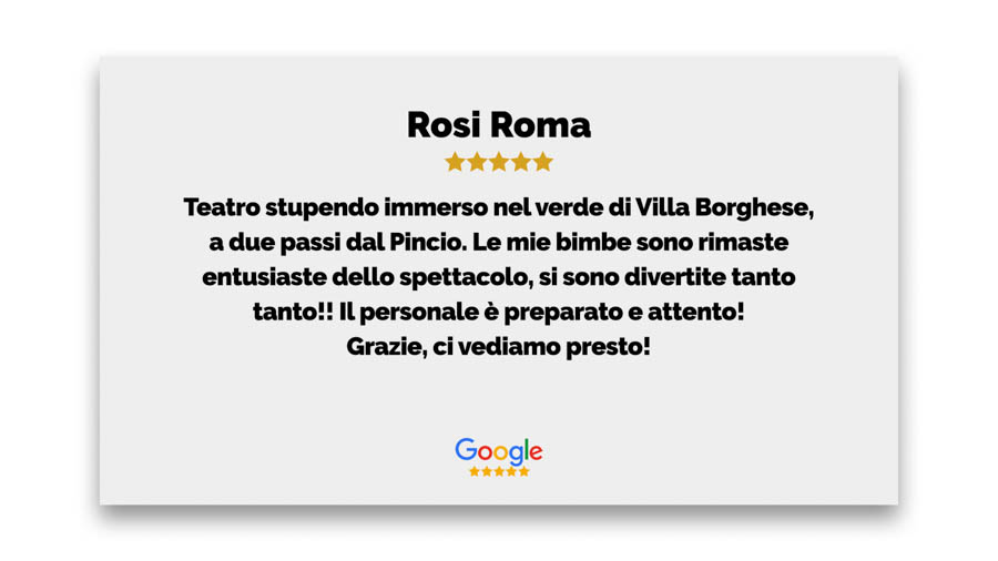 Testimonianza sull'esperienza al Teatro San Carlino per bambini.