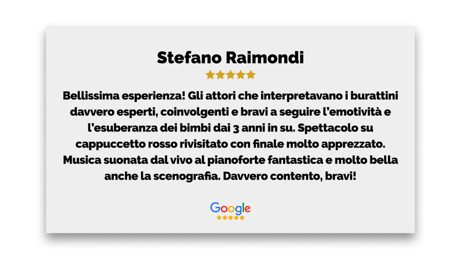 Recensione verificata per il Teatro San Carlino a Villa Borghese.