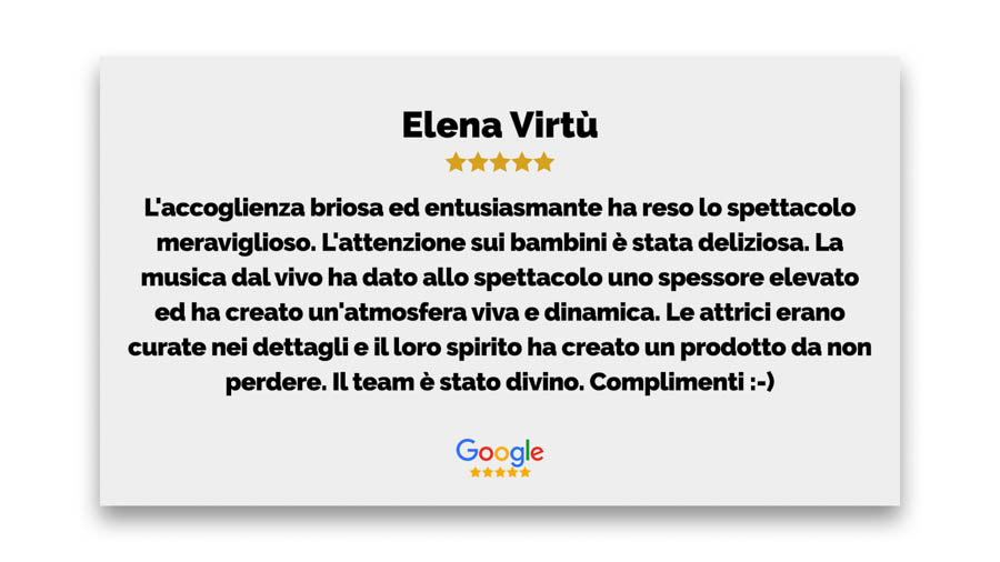 Recensione Elena Virtu Google San Carlino