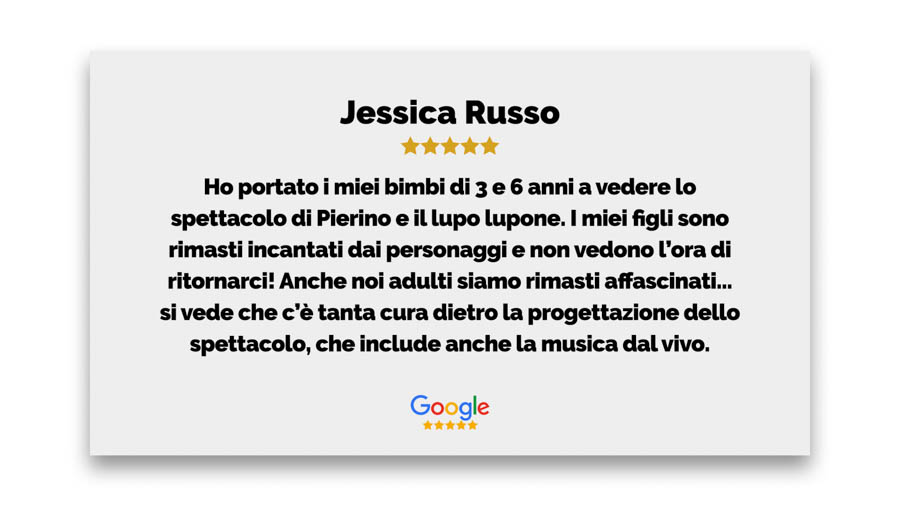 Recensione Jessica Russo Google San Carlino